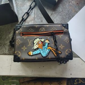 Louis Vuitton Brown and Black Bag with Cartoon Accent